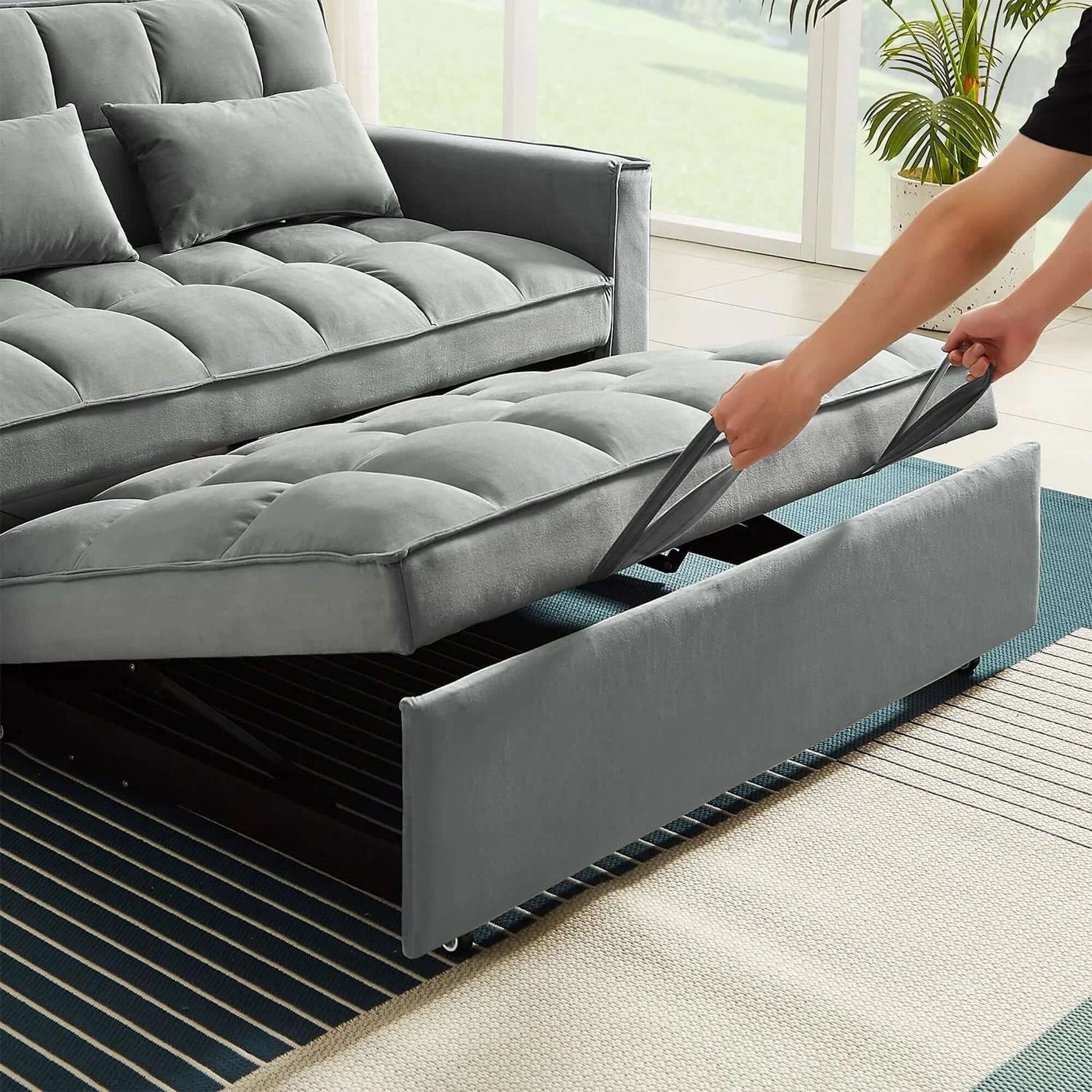 Loveseat Convertible Sleeper Sofa Bed, Gray