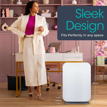 Air Purifier Breathesmart Flex HEPA with Fresh Filter + Carbon | 1400 Sq. Ft | Perfect for Bedrooms & Home Offices - Captures Allergens, Dust, & Mold + Household Odors & Smoke - White