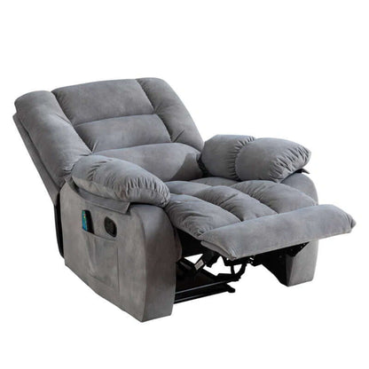 Lyquinn 37" Wide Modern and Super Soft Linen Blend Manual Reclining Chair with Massage Heating & Side Pocket