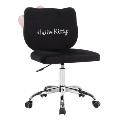 Impressions Vanity Hello Kitty Kawaii Swivel Vanity Chair with Adjustable Height, Adult (Black)