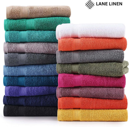 16 Piece Bath Towels - 100% Cotton Towels for Bathroom, Premium Quality, Highly Absorbent Bathroom Towel Set, Super Soft, 4 Bath Towels, 4 Hand Towels, 8 Wash Cloths - Taupe