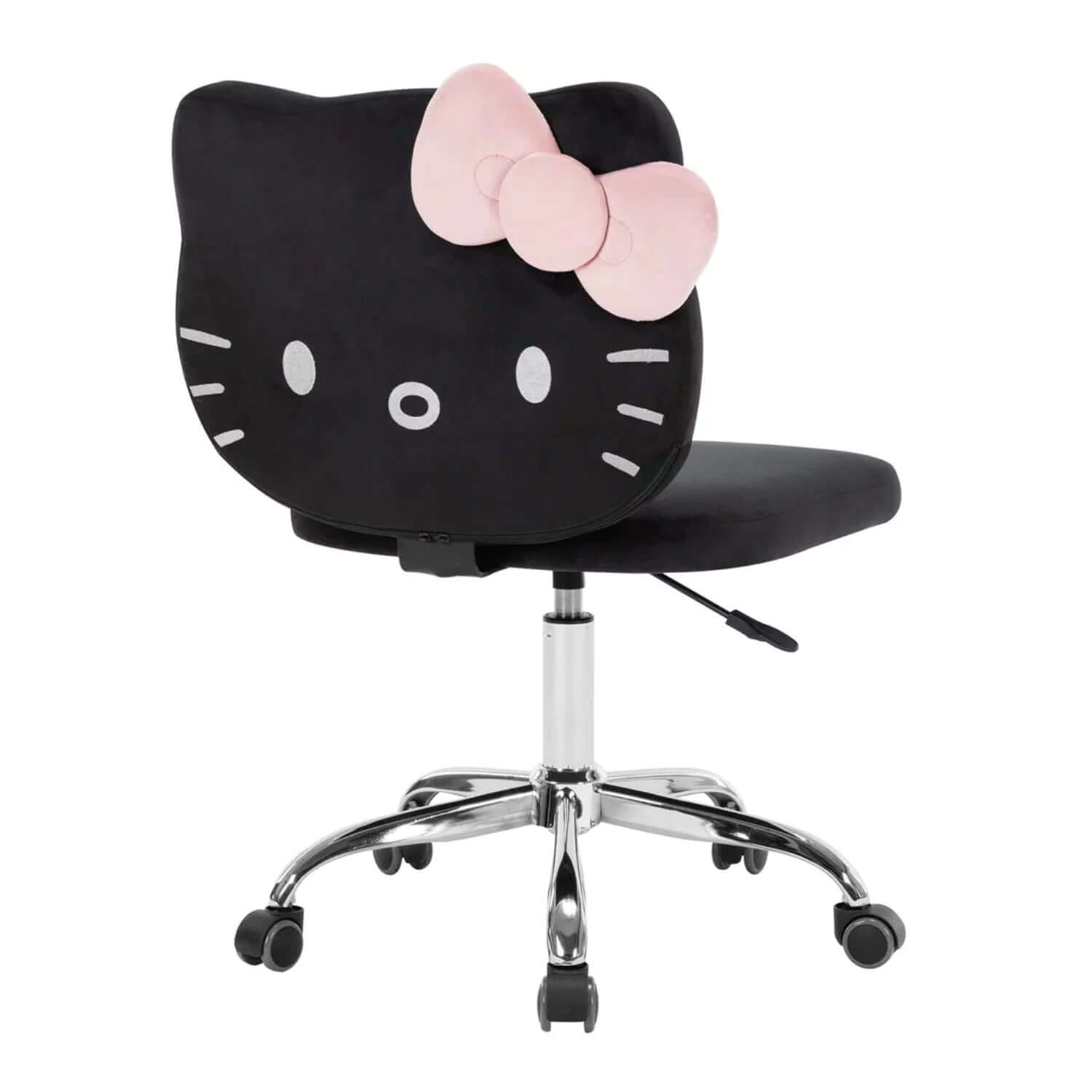 Impressions Vanity Hello Kitty Kawaii Swivel Vanity Chair with Adjustable Height, Adult (Black)