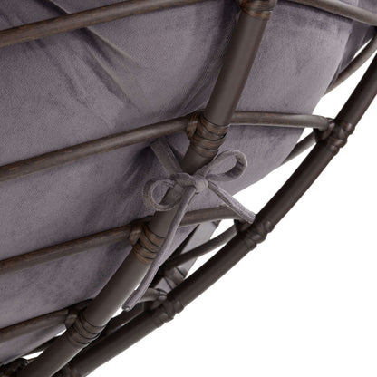 Double Papasan Chair, Charcoal Gray