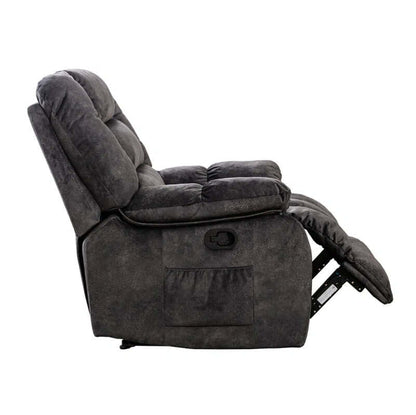 Lyquinn 37" Wide Modern and Super Soft Linen Blend Manual Reclining Chair with Massage Heating & Side Pocket