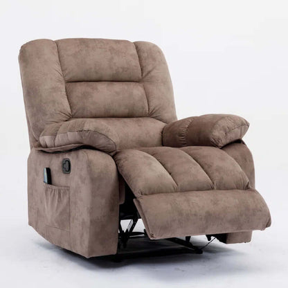 Lyquinn 37" Wide Modern and Super Soft Linen Blend Manual Reclining Chair with Massage Heating & Side Pocket