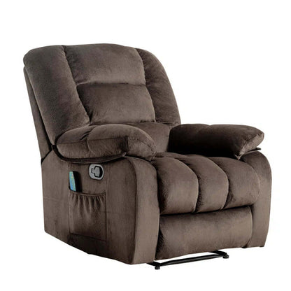 Lyquinn 37" Wide Modern and Super Soft Linen Blend Manual Reclining Chair with Massage Heating & Side Pocket