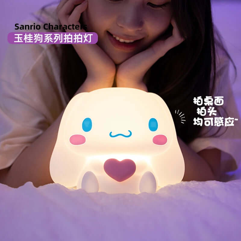 Creative Sanrio Cinnmoroll Night Light Bedroom Cartoon Cinnmoroll Silicone Sleep Light Eye Protection Soft Light Table Light